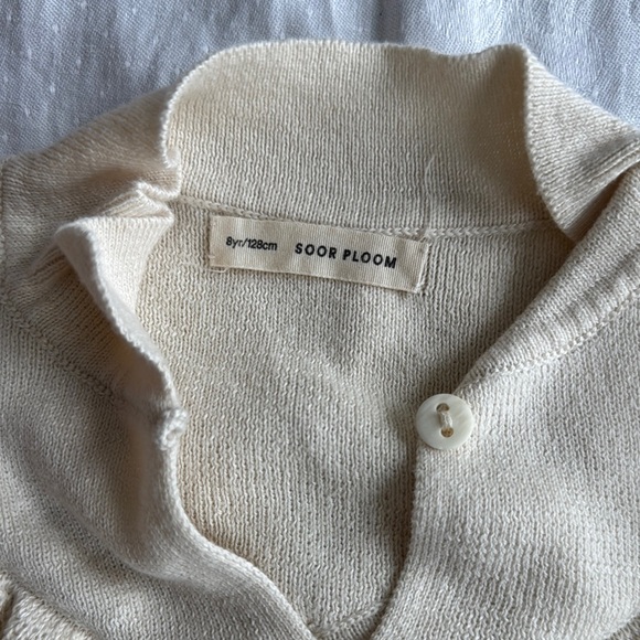 Cream Ruffled Girls Sweater - Picture 2 of 4